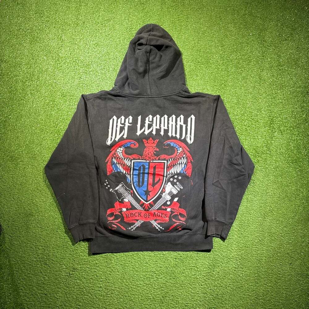 Def Leppard Rock of Ages Crest Graphic Zip-Up Hoodie
